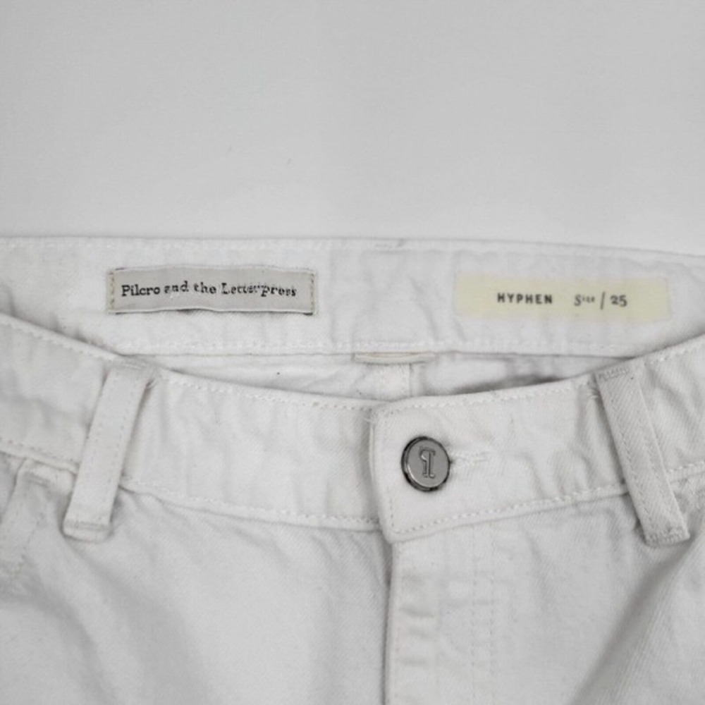 Anthropologie Pilcro‎ And The Letterpress Women's 25 White Capri Jeans Fringe